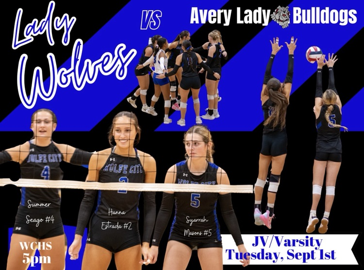 wcisd's tweet photo. 🏐It's Game Day!🏐
Show up, get loud and support your Lady Wolves as they take on the Avery Lady Bulldogs.
📍🚾
⏰JV 5pm ; Varsity following https://t.co/XGZe18Oqi3