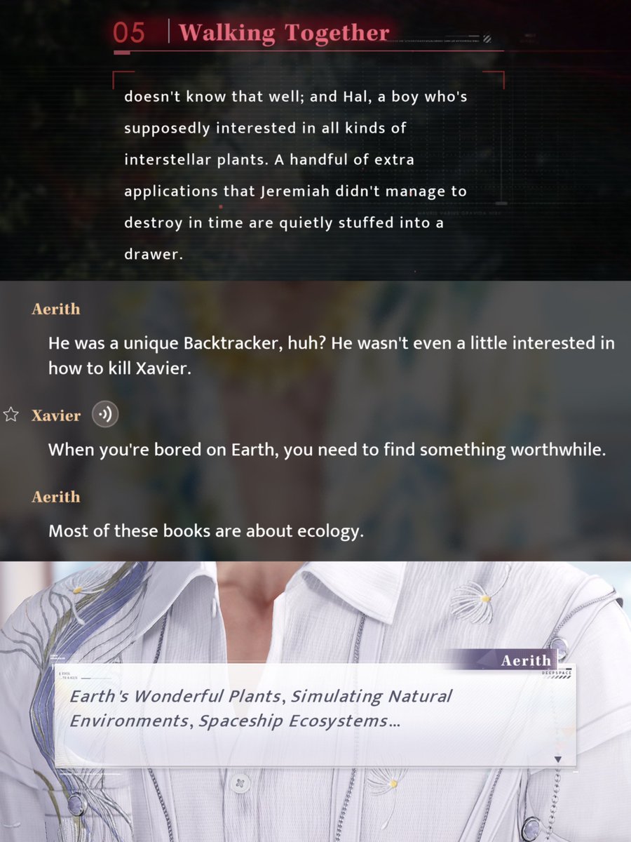aeritzh's tweet photo. This just reminded me that Hal is also interested in all kinds of interstellar plants😣 MC literally saw his collection of books, including Ecology: Earth’s Wonderful Plants, Simulating Natural Environments, and Spaceship Ecosystems, on the island🥹

And then we know Hal left the Backtrackers and chose to stay on the island and live as an ordinary person, making friends and tending to Earth’s plants with his own hands… watching seeds that were extinct in his homeland take root and grow🥺 And that same island was eventually given to Xavier as a gift😭

Xavier, Jeremiah, Hal… the plant-parent trio that could’ve been😭🌱 Literally, people from outside Earth caring this much about Earth is making me emotional🥲