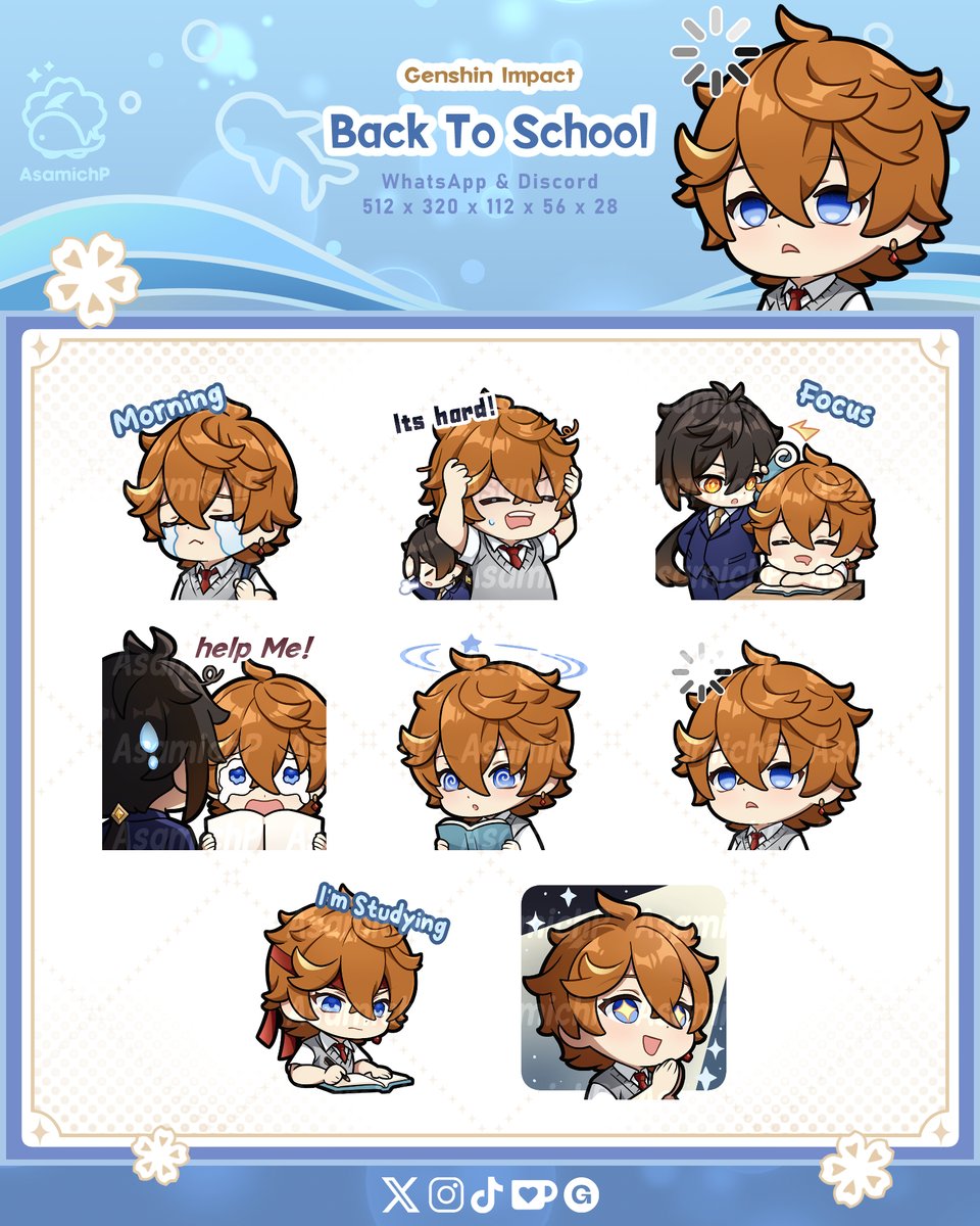 AsamichP's tweet photo. Back to School emote!
don't miss out ko-fi 30% discount on all by using the link down below 🔽
#zhongchi #鍾タル https://t.co/iuEJg5E7sz