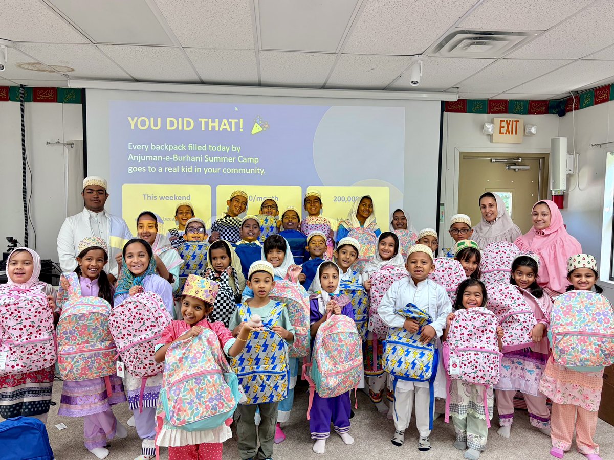 Bohras_USA's tweet photo. Students empowering students! 🎒

In partnership with @backpackfriend1, young @ProjectRiseDB volunteers from the #Austin #DawoodiBohra community prepared backpacks with essential food supplies, supporting children and families across Central Texas as the new school year begins. https://t.co/eV5d2vF6E4