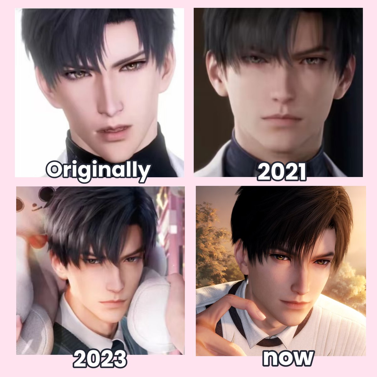 Rafsylzay1's tweet photo. Let's give thanks to LADS for their "go back and redo it" attitude.Not only are the guys' facial features constantly fine‑tuned, the in‑game models have also grown increasingly detailed.#lads #loveanddeepspace #Zayne #Xavier #Rafayel #ladsxmin https://t.co/vuZGJ3Cf91