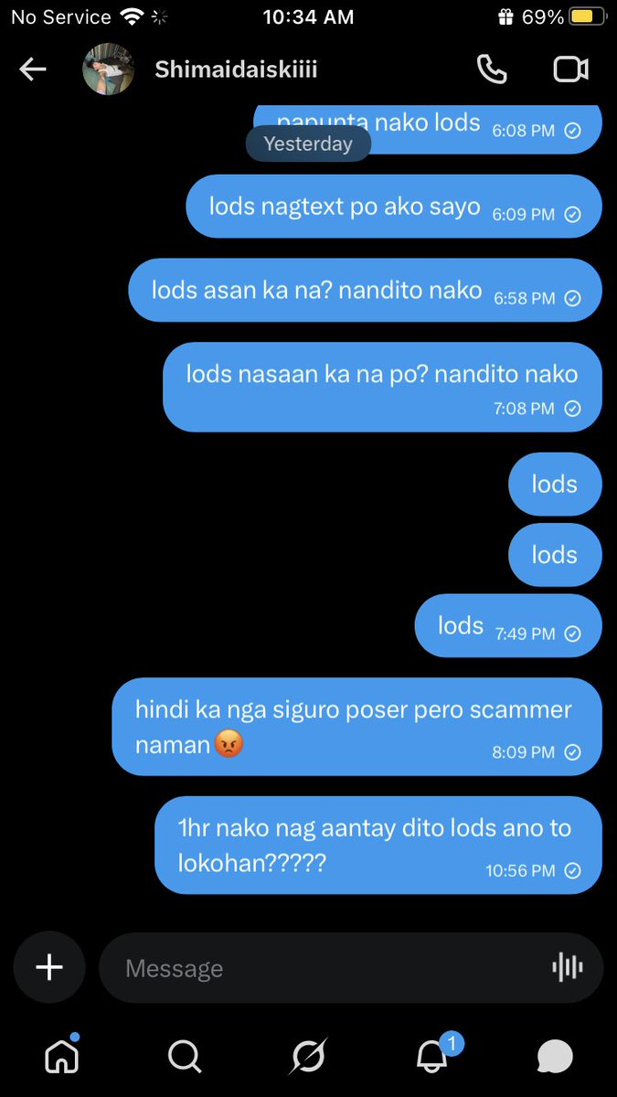 Bluever348240's tweet photo. BEWARE SA GAGONG TO SCAMMER ABULOY KO NALANG SAYO YUNG 1k @Shimaidaiskiiii 😡 https://t.co/Rwp3DFzCSN