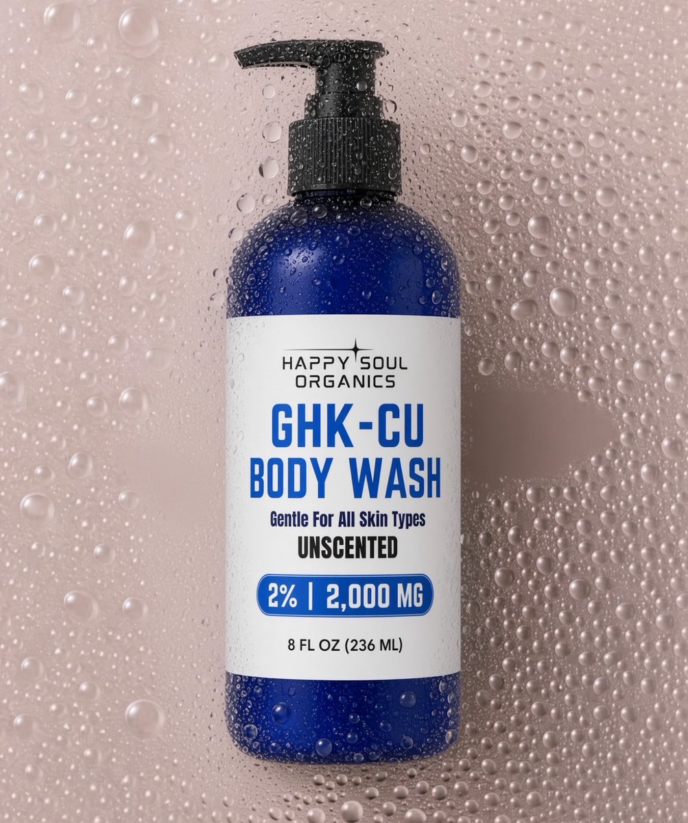 HappySoulStore's tweet photo. Our peptide body wash is sure to change your shower routine and leave you feeling so clean! With all natural ingredients and 2% GHK-Cu #bodywash #ghkcu #copperpeptide #skincare #peptideskincare https://t.co/l4bSe5lzmt