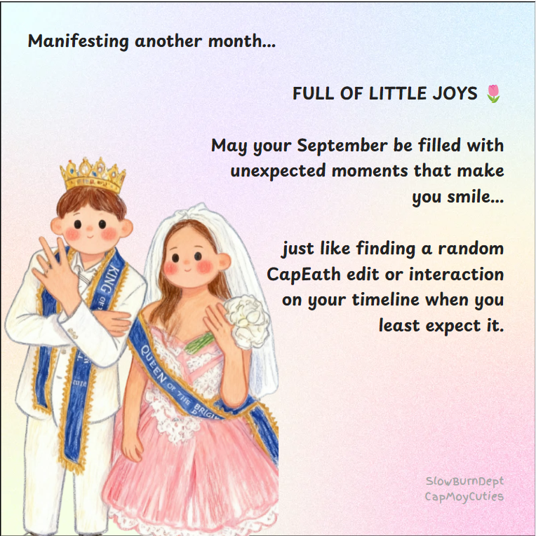 CapMoyCuties's tweet photo. May this month remind us that we can enjoy the moments, support both Caprice and Heath, and ship peacefully, with nothing but good vibes, genuine love, and respect. 

Whatever September has in store, let’s make it a good one.
#CapEath https://t.co/WgC2uRAbZu