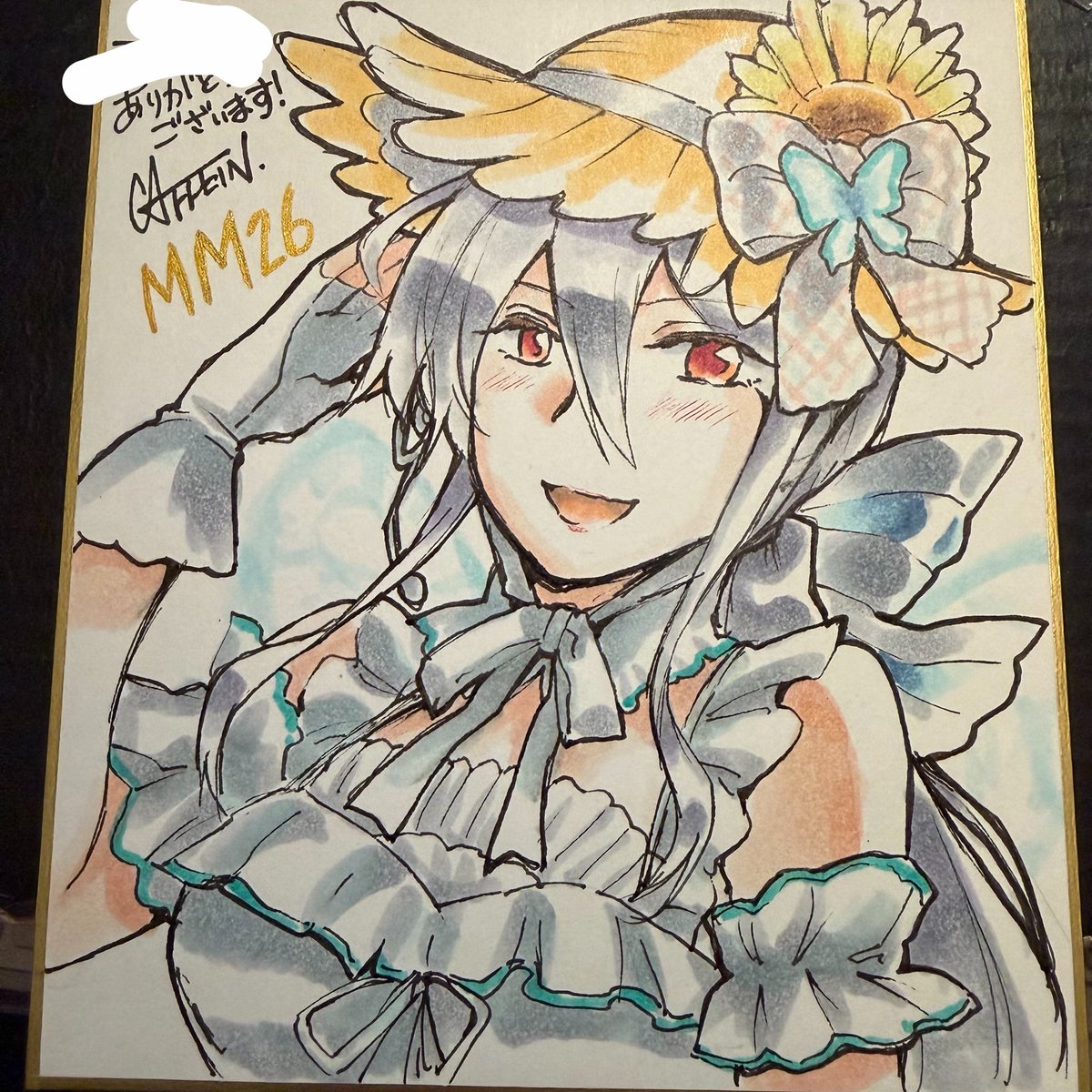 caffein89's tweet photo. チケ連番取ってくれた人に描いた色紙 今年のマジミラ風ハクとプロセカの寧々ちゃん（描き慣れてなさすぎ） https://t.co/i2uStNRlvq