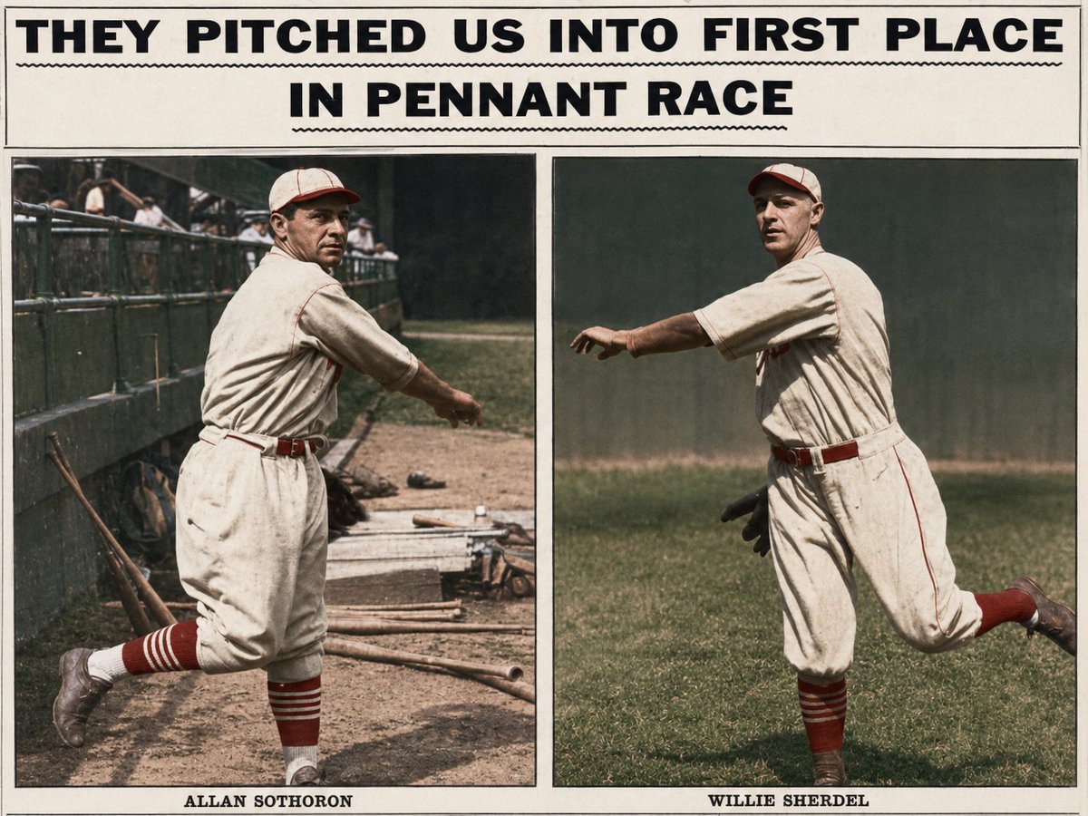 CardsManager's tweet photo. GAME 1: Bill Sherdel yielded but 6 hits while St. Louis backed him with a dozen of its own. Les Bell &amp; Chick Hafey supplied home runs &amp; the Cardinals disposed of Pittsburgh 6-1.
GAME 2: Allan Sothoron permitted Pittsburgh only THREE hits in Cards 2-1 win. https://t.co/J5ic1nqSgj
