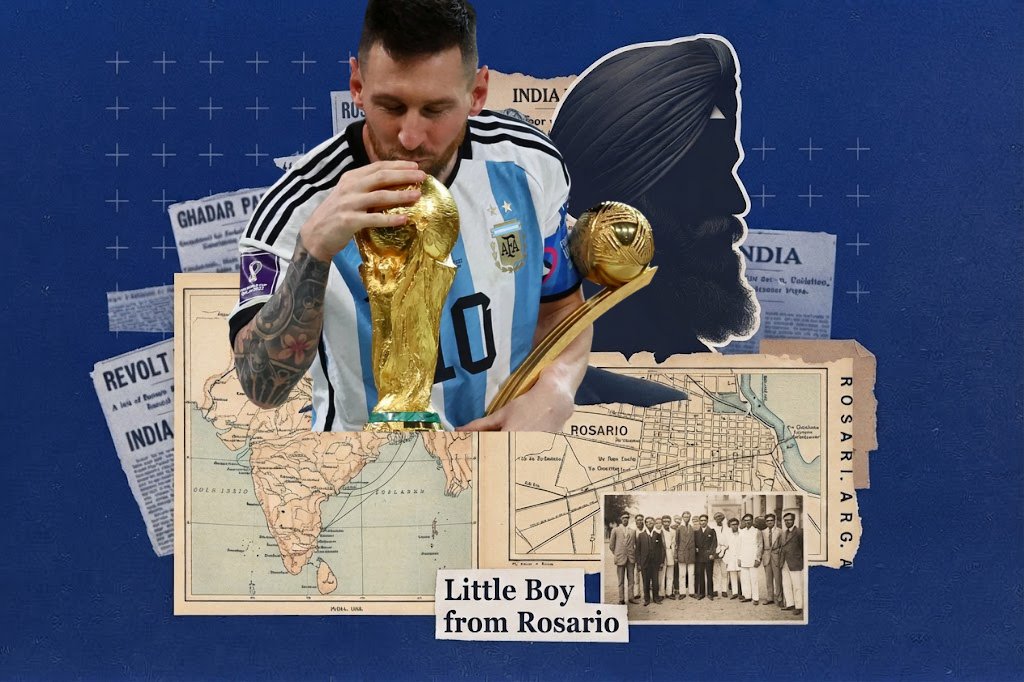 Paperclip_In's tweet photo. Today, Leo Messi, the greatest to ever play the game, hung up his boots for Argentina. Decades before he was born, his hometown Rosario had a secret of its own — a quiet house where a handful of Indians once dreamt of a free India. Thread.

1/15 https://t.co/nC8fqWkTtK
