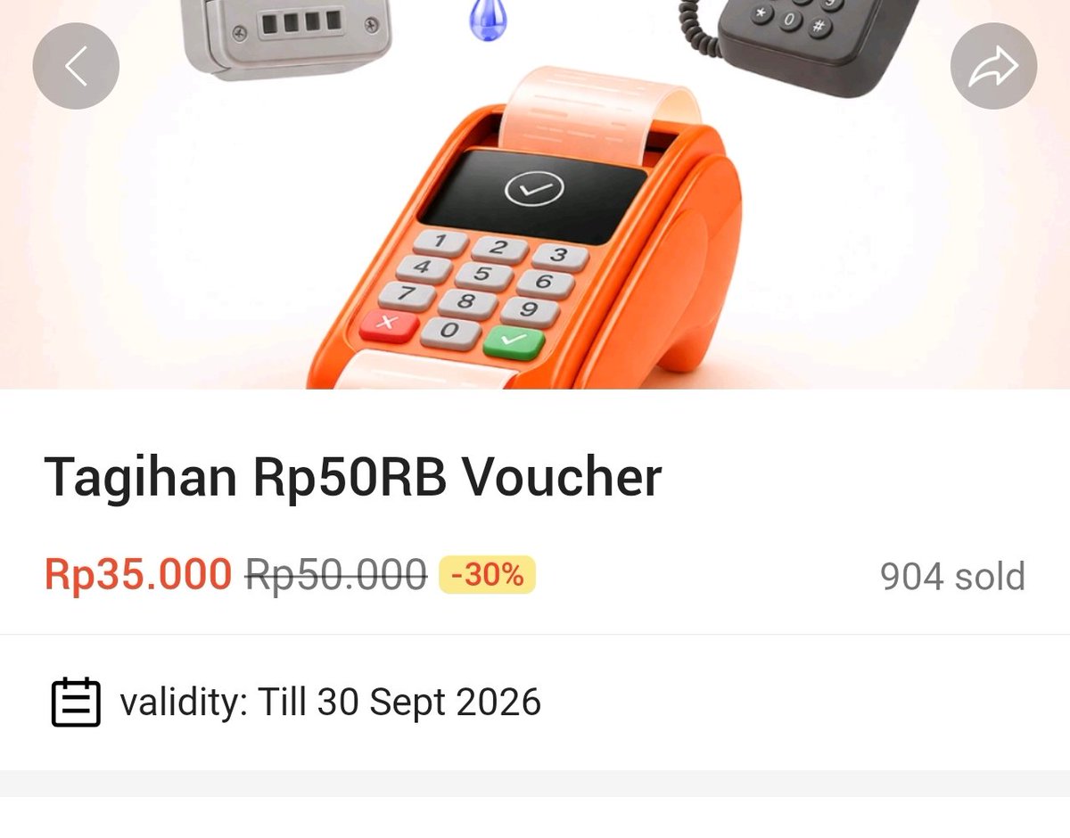 kimmyexp's tweet photo. yg butuh buat bayar tagihan 
(pln, air, telpon, bpjs dll)

voc 50rb bayar 35rb
https://t.co/4AcTDVCOFV https://t.co/IvVMoO5XSF