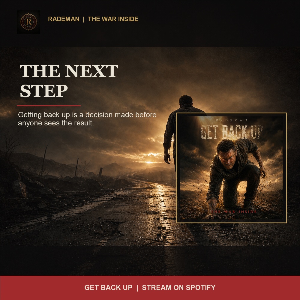 rademanmusic's tweet photo. GET BACK UP is the decision to rise. LIONS DON'T ROAR is the strength that follows. THE WAR INSIDE is the private conflict behind both.

Follow RADEMAN and enter the complete story. https://t.co/rUxctgtVGd

#TheWarInside #RADEMAN #CountryRock https://t.co/ofbIo6BBKE