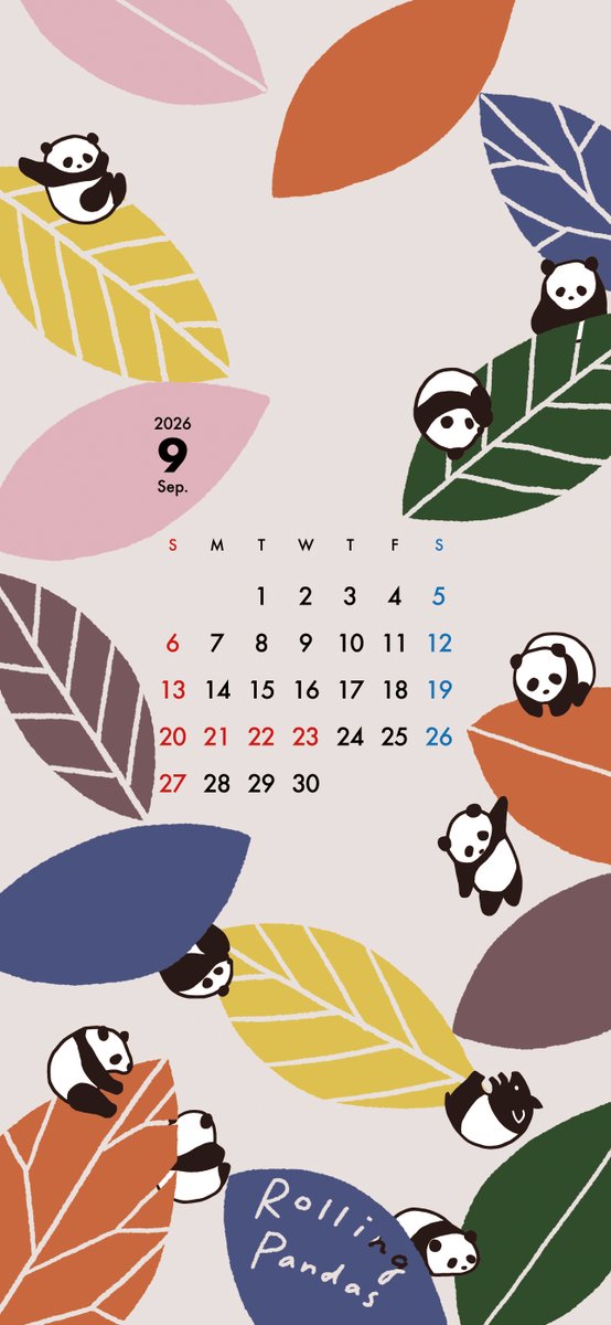 rollingpandas_g's tweet photo. 9月のカレンダーができました🐼🍂
日付あり・なし、好きな方を保存して使ってね📱

みんなはどっちがすき？ https://t.co/cqoISA8J0d