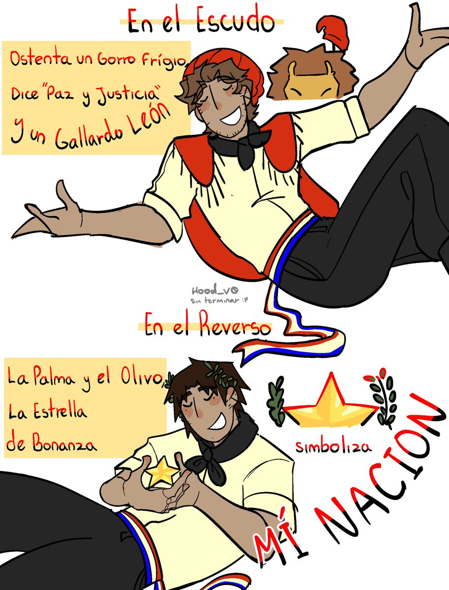 Hood_v0's tweet photo. Hice esto el Dia de la bandera, pero lo pinté hace poco 👀🇵🇾
#countryhumans #hetalia #paraguay https://t.co/vLy62Bu4QT