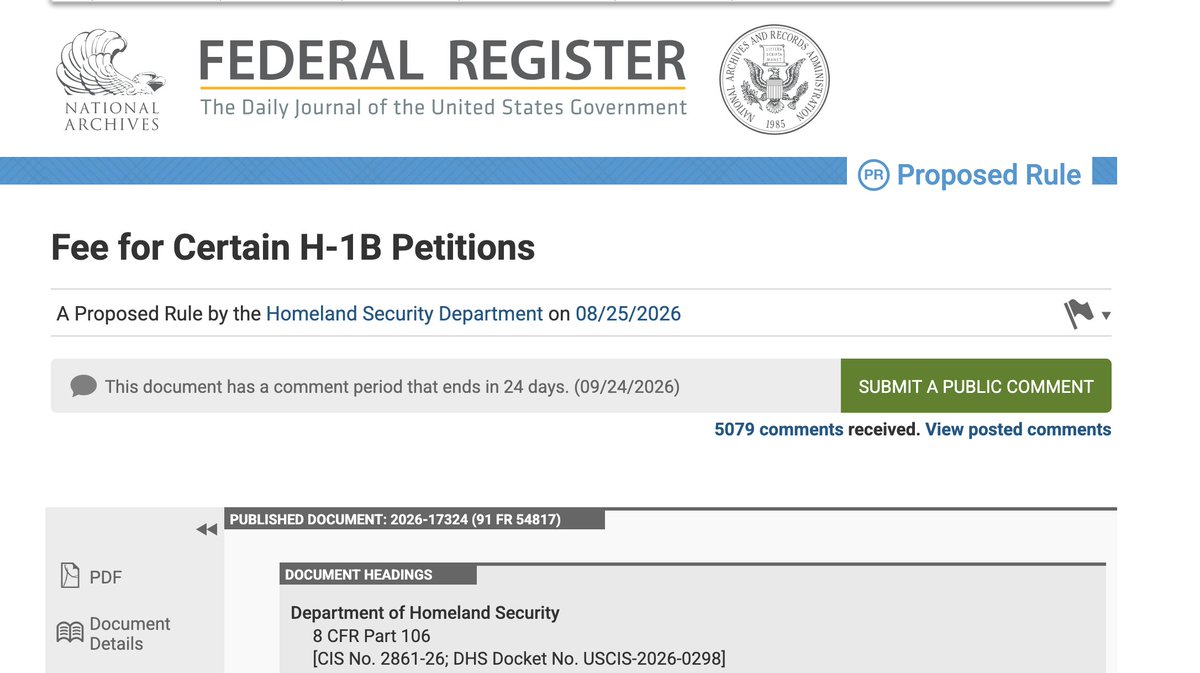 JobsNowPR's tweet photo. You can respond to DHS and tell them they need to finalize the 103k H1B fee, and ideally increase the fees!

You should include your personal story of how H1B American Immigration Replacement has negatively impacted you!
-lost a job
-didn't get a raise
-passed over in a interview

Comment today:
https://t.co/FPxNhDFDAi