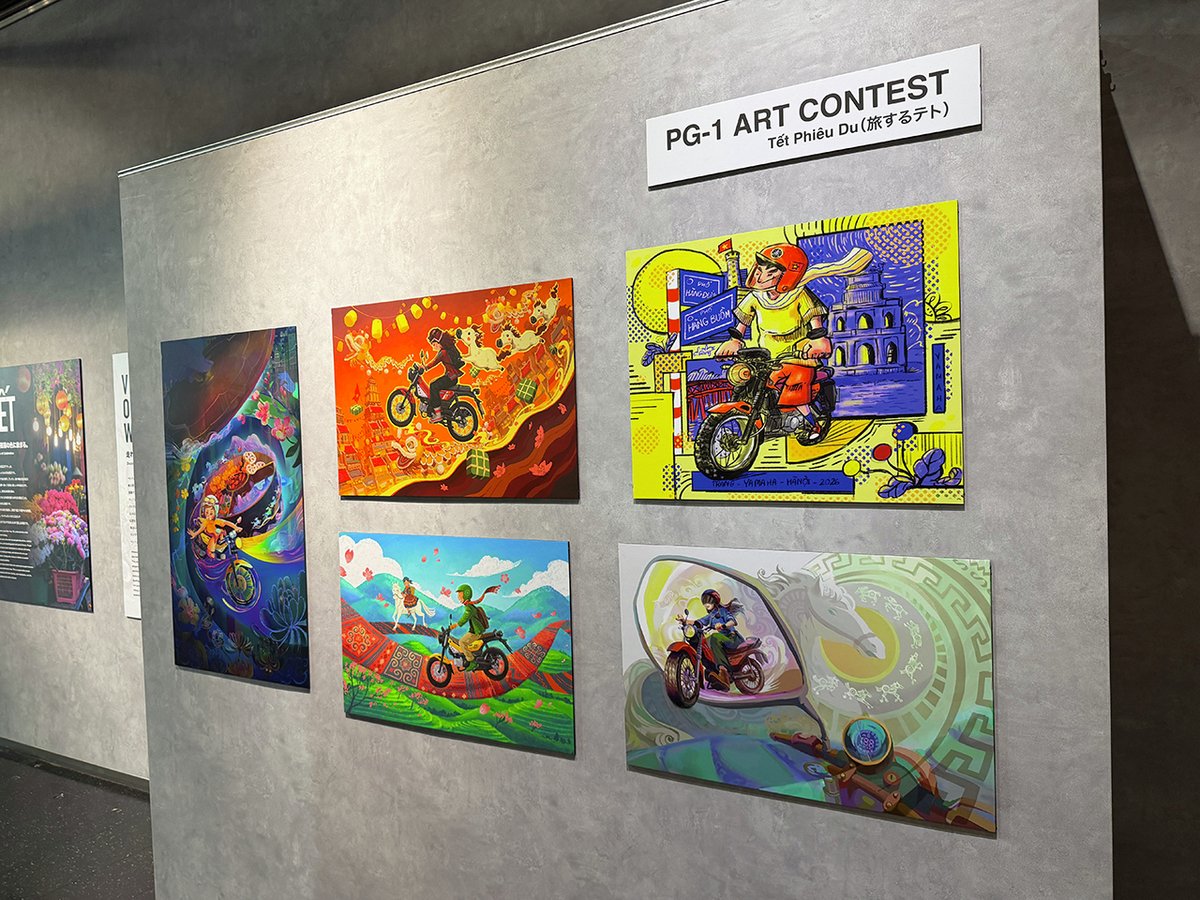 yamaha_bike's tweet photo. ━━━━━━━━━━━━
特別展『RIDE VIETNAM.』
～ベトナムの今を感じるイラスト展～
🗓️ 11月15日（日）まで
📍コミュニケーションプラザ
━━━━━━━━━━━━

ASEAN各国で人気の小型レジャーバイク「PG-1」
その魅力を伝えるため、今年5月にベトナムで開催されたアートコンテストの優秀作品19点の展示が始まりました

色彩と活気に満ちた「今のベトナムの暮らしや息づかい」が感じられるイラスト作品の数々をお楽しみください

会場には、ベトナムの街並みを背景に「PG-1」に跨がれるゾーンも
ぜひ、お気軽にお立ち寄りください🛵

🔻詳細🔻
https://t.co/PrnuNf73Yl