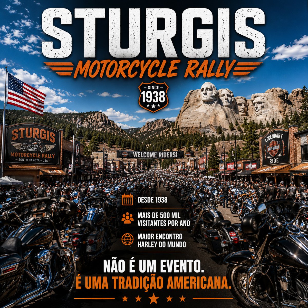 Nicomensex's tweet photo. Did you know? The Sturgis Motorcycle Rally, held annually in South Dakota since 1938, is a symbol of American biker culture. It brings together hundreds of thousands of riders for live music, Black Hills rides, Mount Rushmore visits, and a shared https://t.co/ZFXvV3AkJ1