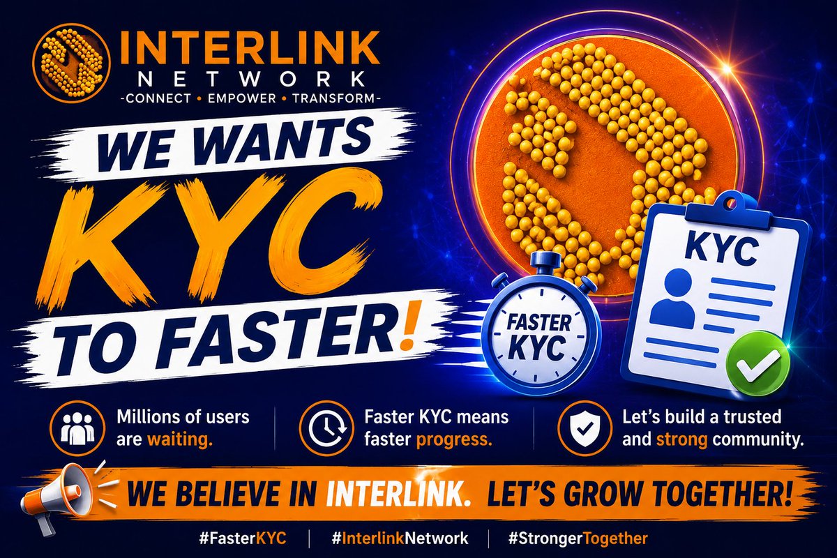 Dalia3098's tweet photo. INTERLINK NETWORK KYC???Everything is going well except KYC. Community demand only KYC. Why is it taking so long to get KYC?
@inter_link @itl_fdn @itlx_defi @kv_interlink @reina_itl 
@miratang16 @C_Interlinklabs @Nicolas_itl @scott_itl @VyxCrypto629 
 #interlink #ITLG #ITL https://t.co/lpKtfgtoKZ