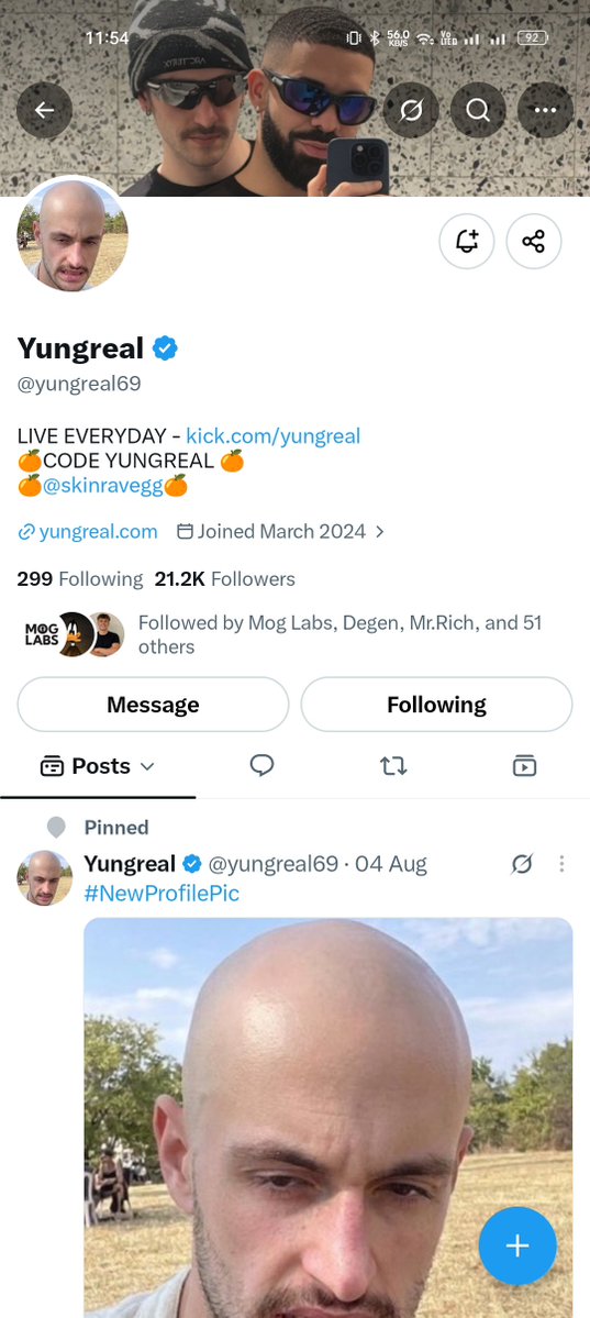 THEHR0's tweet photo. @Mrnoface7420 @yungreal69 I'm following both long time and engage 
GL ❤️ 
@JRi @Hrido24 https://t.co/6BmIo93OhY