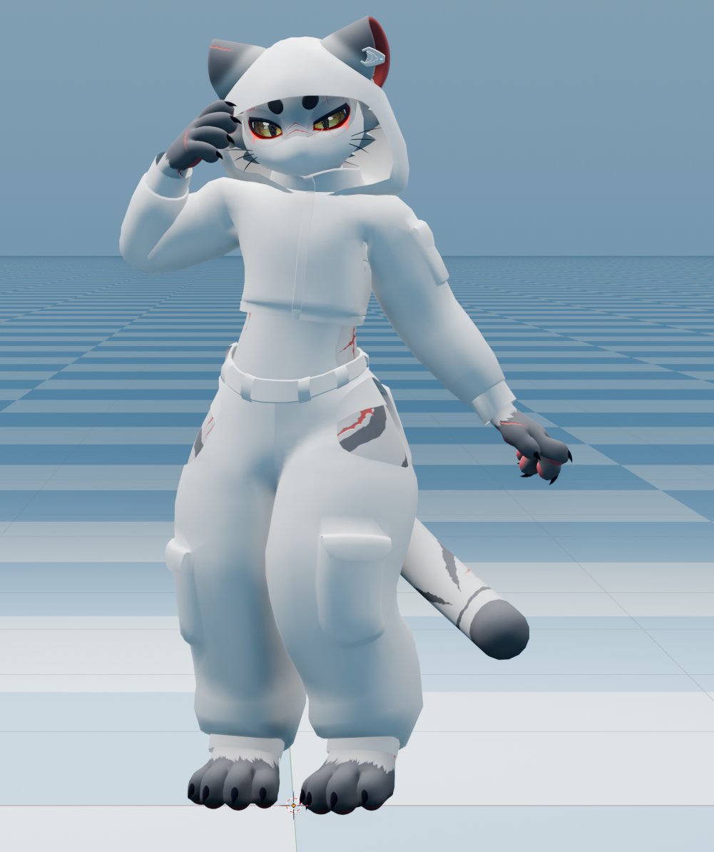 CheePaws1233's tweet photo. Obsidian Stride 2.0 Update! 
 All that's left is WP punishment, texturing and then drag'n drop VRCF stuff! 

Female blend shapes too! 

#Mayu #VRC #Blender #VRCFurry #Furry #3D #Cat #meow #CheePaws #VR https://t.co/duKdTXrAZB