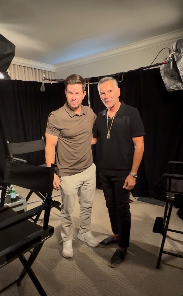 MichaelFranzese's tweet photo. Great sitdown today with MARK WAHLBERG, talking about his role as Colombo capo, Greg Scarpa, in his new movie, “By Any Means!” He did a great job portraying the person I knew well. Mark’s a class act! A real gentleman.  Movie opens 9/4 nationwide. https://t.co/c3J2Z7yAuX