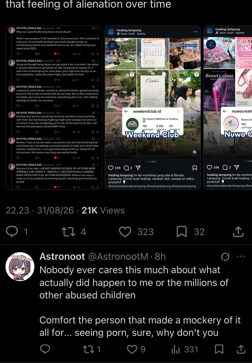 Chiadxs4's tweet photo. @wumb0ne As can be seen from the unhelpful "stay safe" or mostly-deserved scolding that hopefully doesn't trigger instability,

It's fine
Though its sad that none else who thinks she's safe tried to give something tangible and 2/3 comment to mine didn't try to engage about said advice lol https://t.co/5erSHMjVGB
