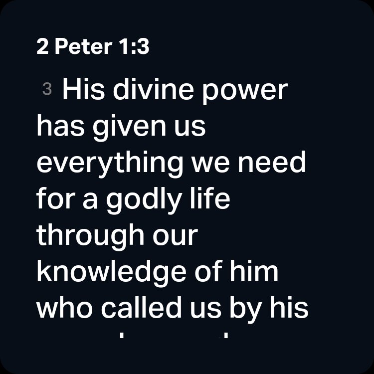 EbuteRuben's tweet photo. I'd love to share the Verse of the Day with you!

2 Peter 1:3 NIV
[3] His divine power has given us everything we need for a godly life through our knowledge of him who called us by his own glory and goodness. 

https://t.co/o9SYoIG2WO https://t.co/C01IZv7Dca