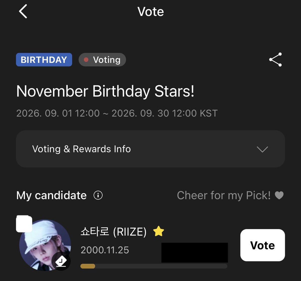 _shotarofbjp's tweet photo. 🥳11月誕生日投票🎂
ショウタロウくんに投票お願いします🗳️
🔸アイドキ🔸9/20.23:59まで
https://t.co/1EIusaQIn4
🔸Higher🔸9/30.12:00まで
https://t.co/fzZtw3JUFf https://t.co/rYqEQx89M9