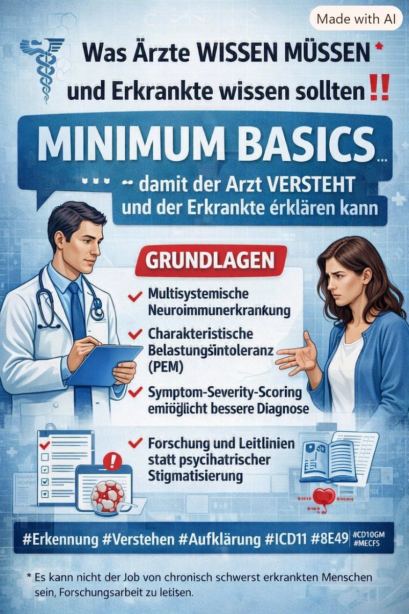 Diagnose8E49's tweet photo. @MEFreake #MECFS
🆘 #MECFSkills 🆘
"Kommunion ist nicht alles. Aber ohne Kommunikation ist alles nichts."
Cay Baron v. Brockdorff
#Aufklärungsdefizit
beenden - JETZT ‼️📣
#Aufklärung 🇩🇪 #ICD10GM 93.3x https://t.co/bX8rJlE3Kj