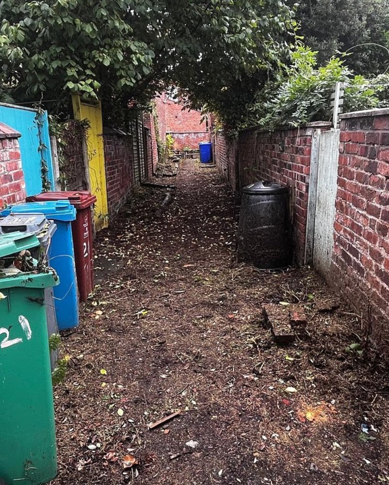 TheGNPE's tweet photo. Workmen ripped out a community garden residents spent 5 years building from a fly tipped alleyway in Levenshulme Manchester

The patch behind Stanhope Street Gordon Avenue and Delamere Road had fruit trees a mature grape vine wild flowers picnic benches and wildlife including hedgehogs and bats

A 30 metre stretch was flattened with strimmers on Friday with no warning after residents had used about £1800 in council Neighbourhood Investment Fund grants

Designer Tom Marrett 37 said it felt like vandalism and an established little ecosystem had been destroyed

Councillors Basat Sheikh and Zahid Hussain said they did not authorise the work and have asked senior officers to investigate who sent the workmen in

Absolute morons, you cant have anything nice these days....

On one hand councils bang on about bio diversity as an excuse not to cut the grass and on the other they do this. Hypocrites.