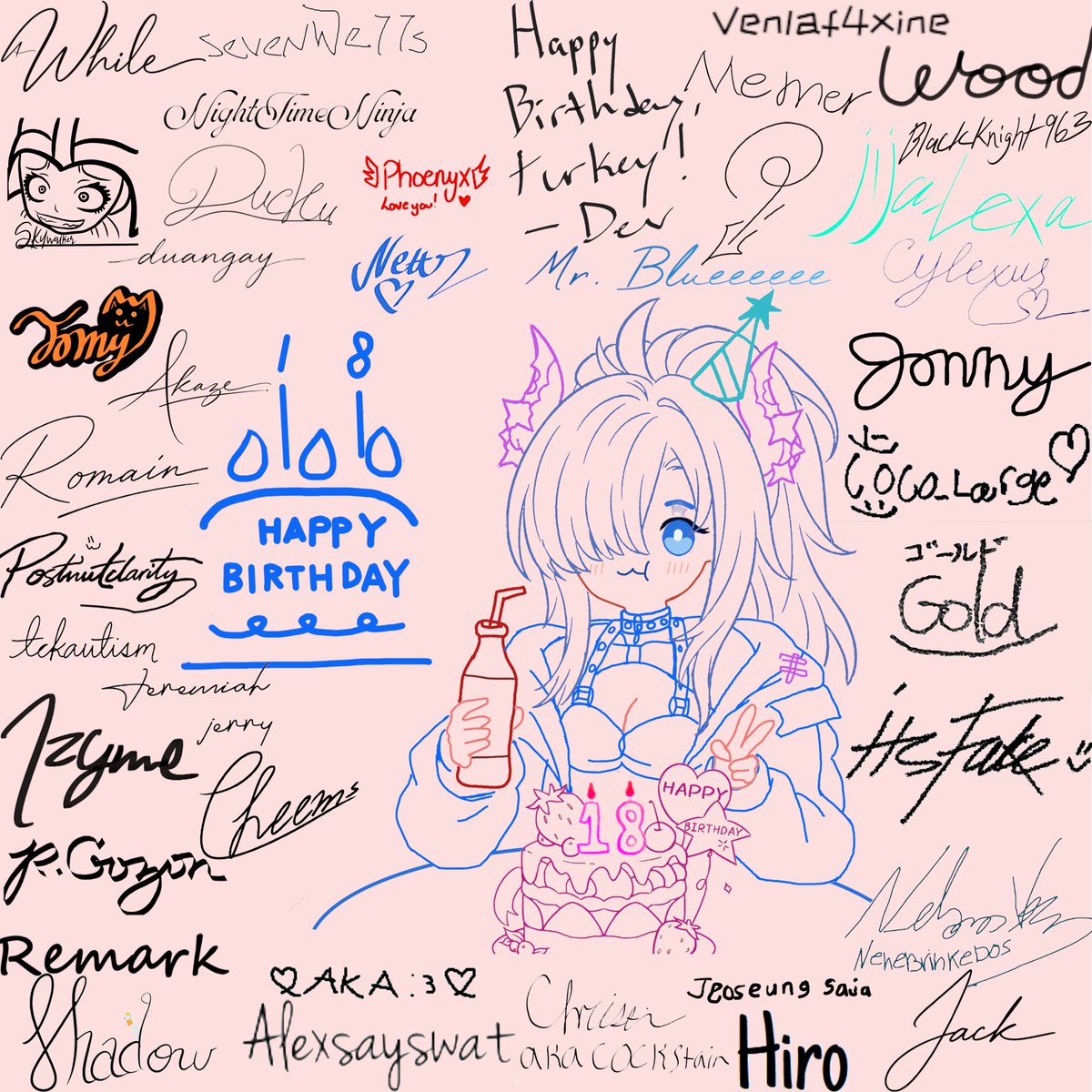 Mars_Fortuna's tweet photo. IT'S MY BIRTHDAYYYYYYYYYYY!!!!! 🎂🎂🎂 And I've never been this happy nor felt this loved. Thank you so much for everything, for giving me one of THE most precious memories I'll ever have in this life. AND HERE'S TO MANY MORE!!! 520!!! 🩷💦 🎨:@yklsdsuki https://t.co/mbsezmrz1f