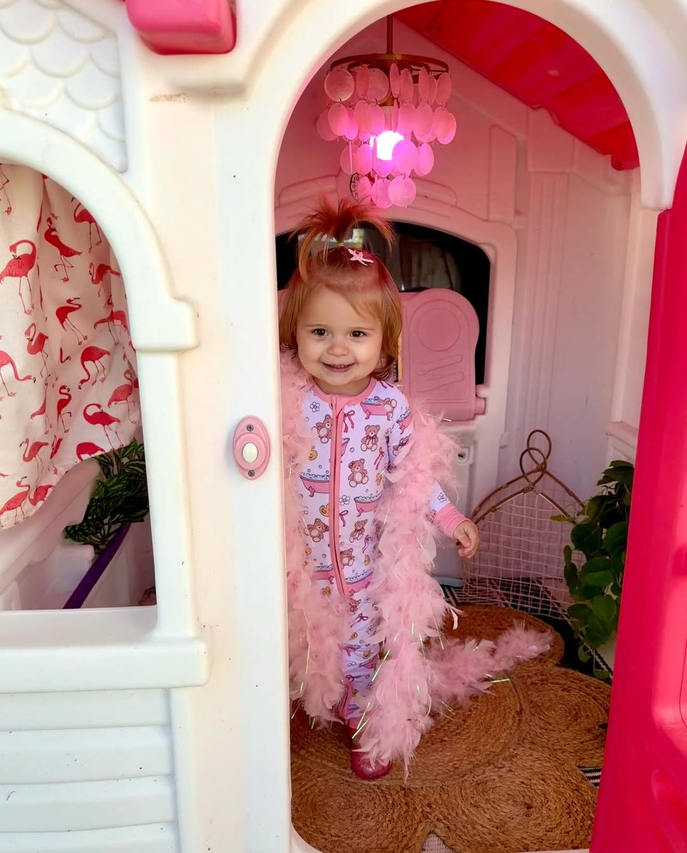 1966Gonza's tweet photo. Swipe right because she’s my spirit animal. 🙌🏼😂 This is what dreams are made of. 🩷 how did we get so blessed to have her?! She just started loving her playhouse I redid for her! https://t.co/ARVMpJfJ2Q