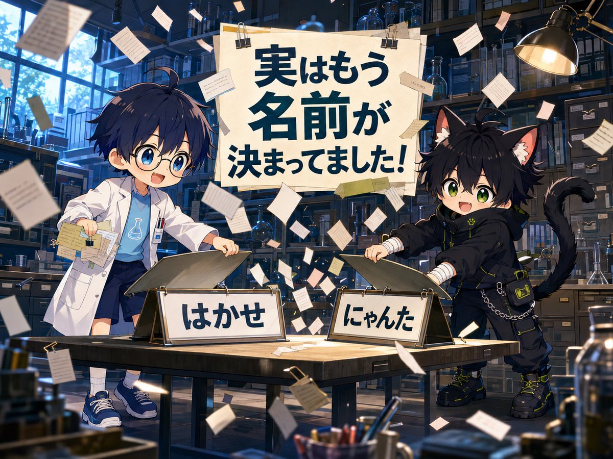 mksb911's tweet photo. ジャーン！
実は名前、決まってました！
はかせくんとにゃんたです🐱
お見知りおきを！ https://t.co/L2TWYBuAhL