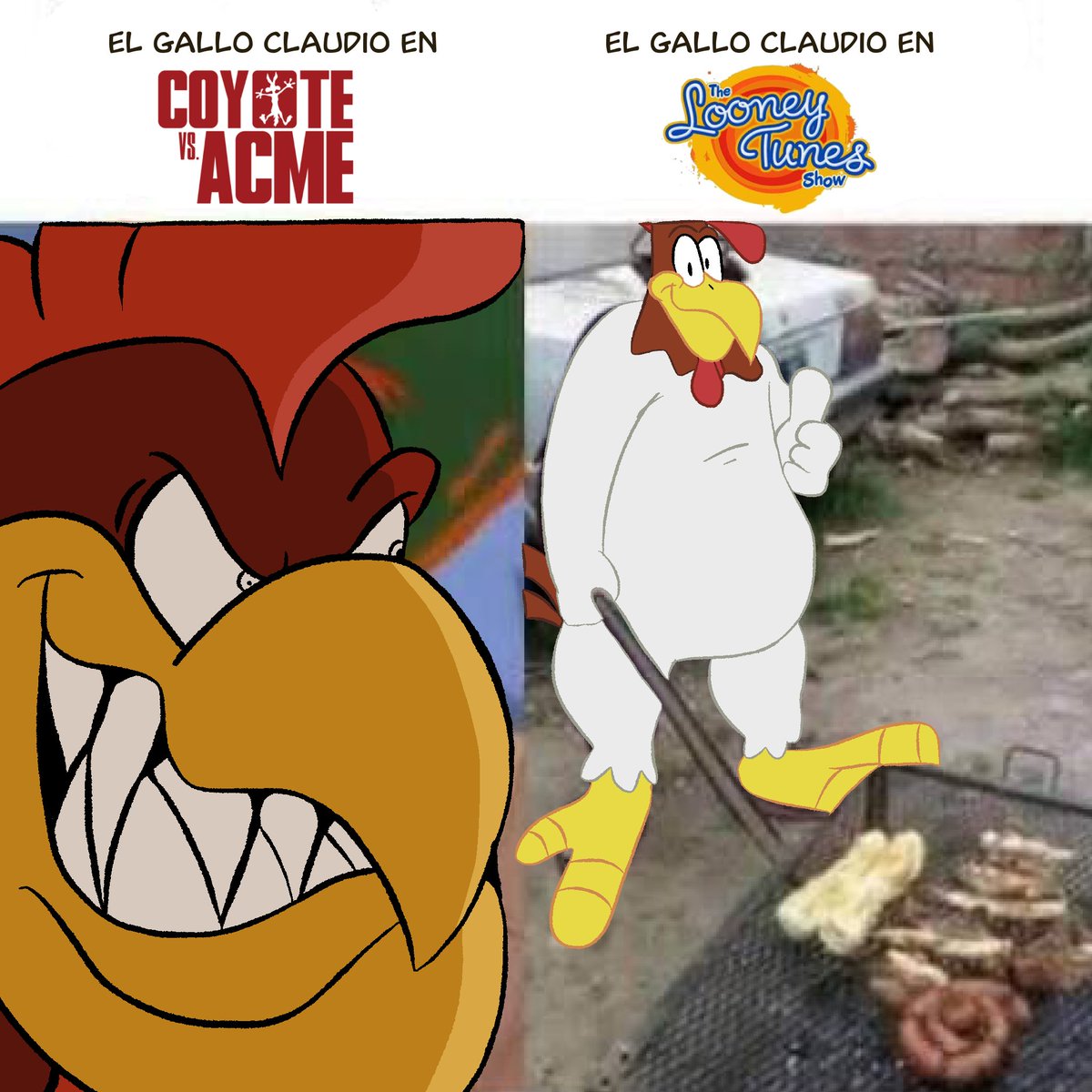 kris_Draws2002's tweet photo. Aun me da tanta risa el contraste con el gallo claudio en coyote vs acme o su version clásica contra el del show de los looney tunes lol.  por cierto véanse la película ! Esta genial jsjsjsjsjsjsjs https://t.co/VGmrXibLx4