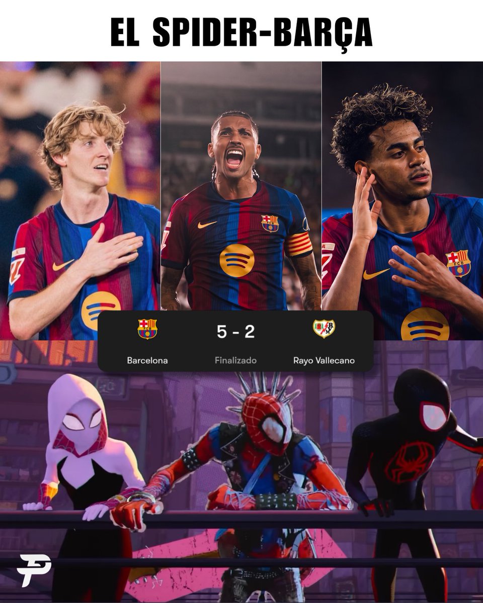 picassosfut's tweet photo. El tridente del Barça 👀🔥⚽️🕷
•
El Spiderverse se hizo canon. https://t.co/cNEsNqMITb