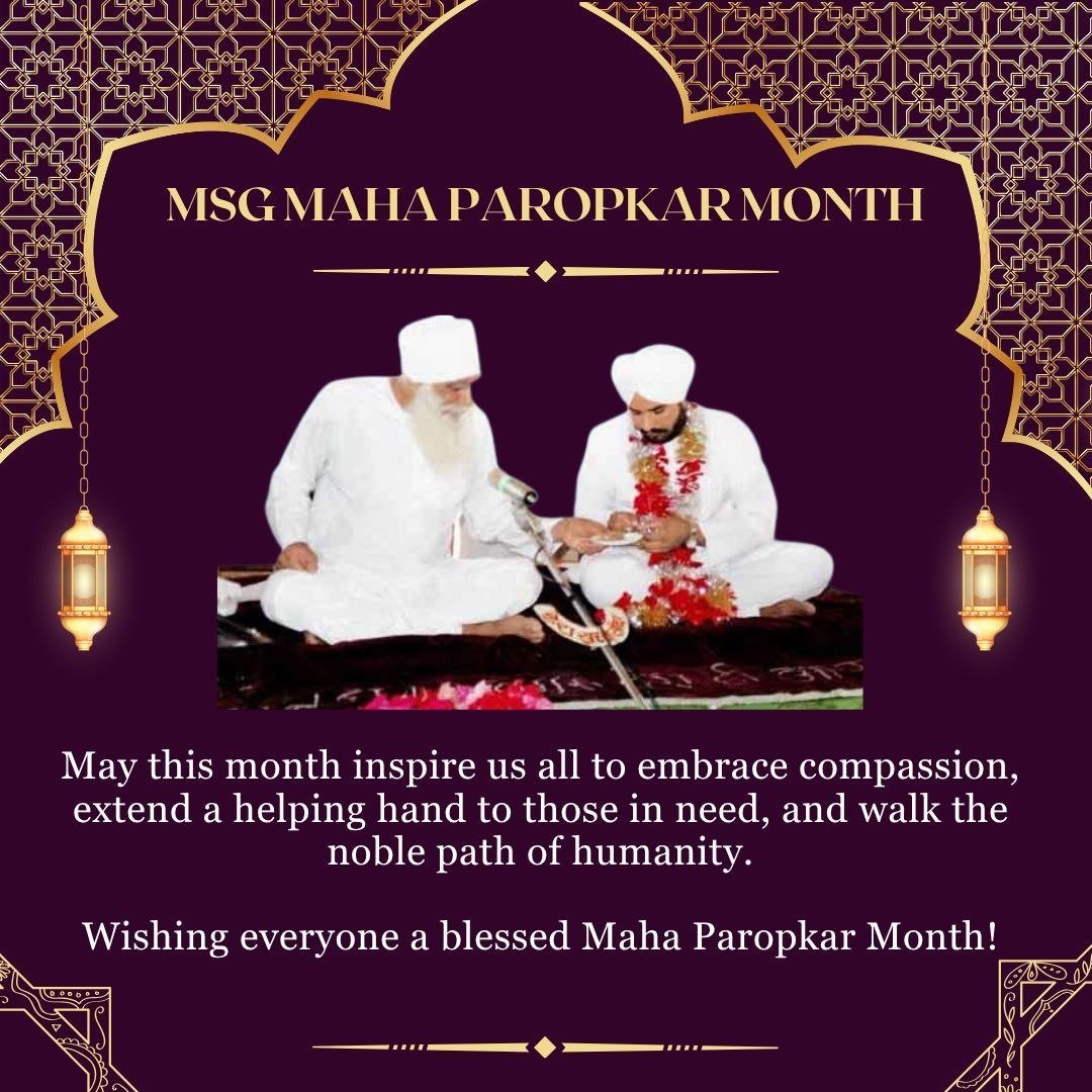 riyachalana82's tweet photo. The month of September is very special for the volunteers of Dera Sacha Sauda, because it was during this month that Shah Satnam Ji Maharaj handed over the spiritual leadership of the Dera to Saint Gurmeet Ram Rahim Singh Ji.
#MahaParopkarMonth https://t.co/NjSFDYrIMN