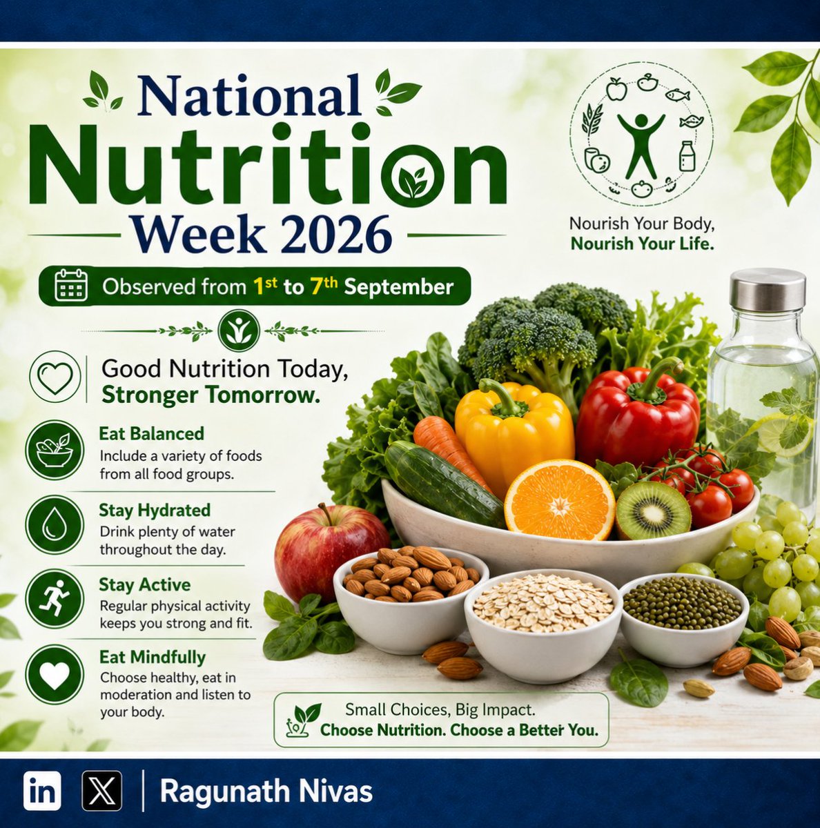 RagunathNivas's tweet photo. Good Nutrition is the Foundation of Good Health. https://t.co/nTqNEALtS8