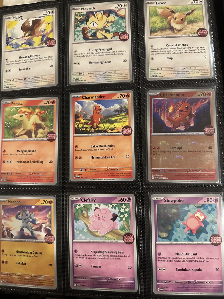 backwardsEng's tweet photo. Everyone talking about Indonesian Pokemon cards right now. 😅
I’ve been collecting them for quite some time. These are from choki choki stamp, there is so many promos! https://t.co/gbNQtJsdlO