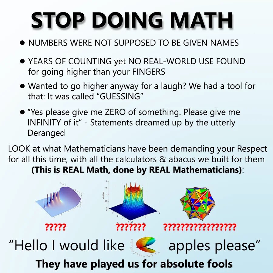 spyro776's tweet photo. honest to god i think stop doing math might be the greatest shitpost ever made https://t.co/S12Jn92AdY
