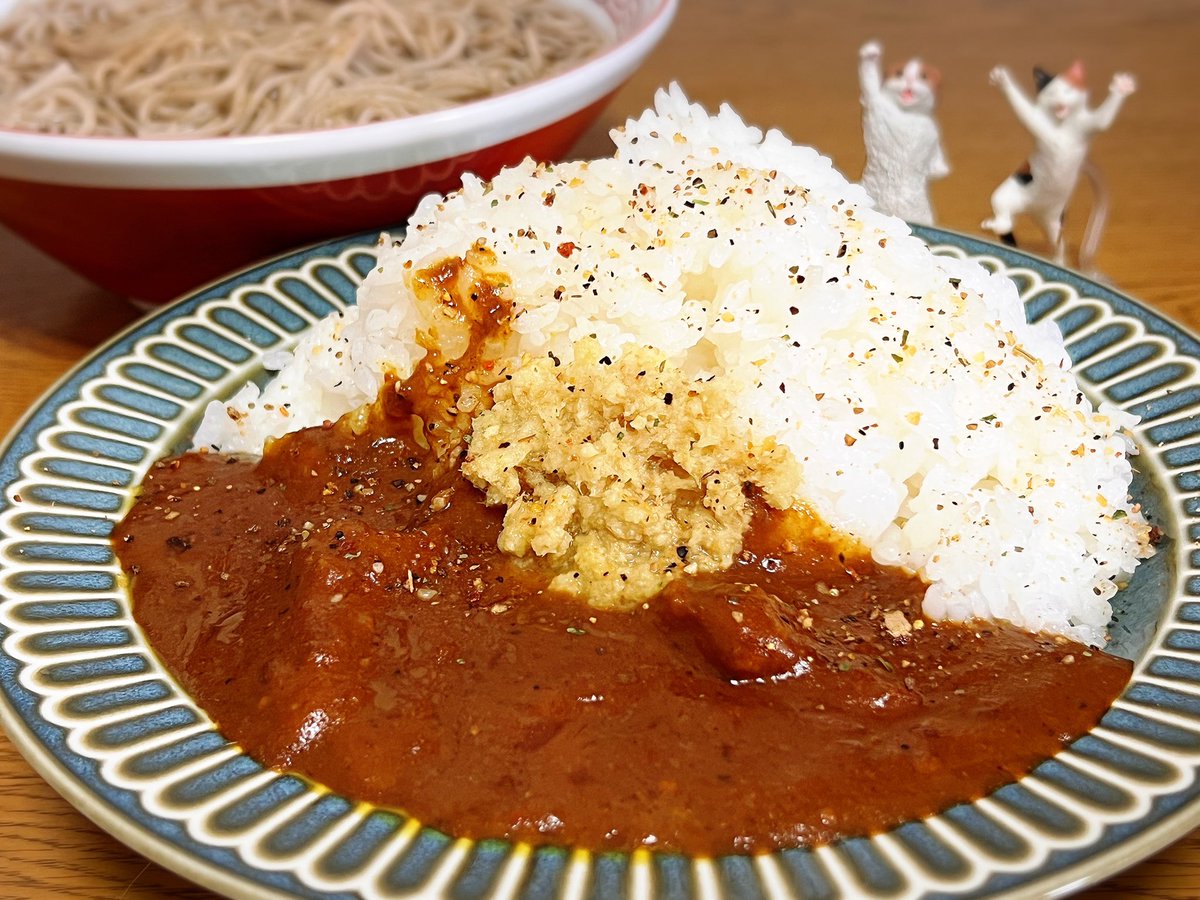 INAMON316's tweet photo. 昨日からほんのり風邪の気配してるから
おろし生姜のせたスパイスカレー食べてる✨🫚✨

おなかいっぱいだし、少しやすも…😪 https://t.co/hqN82olAX3