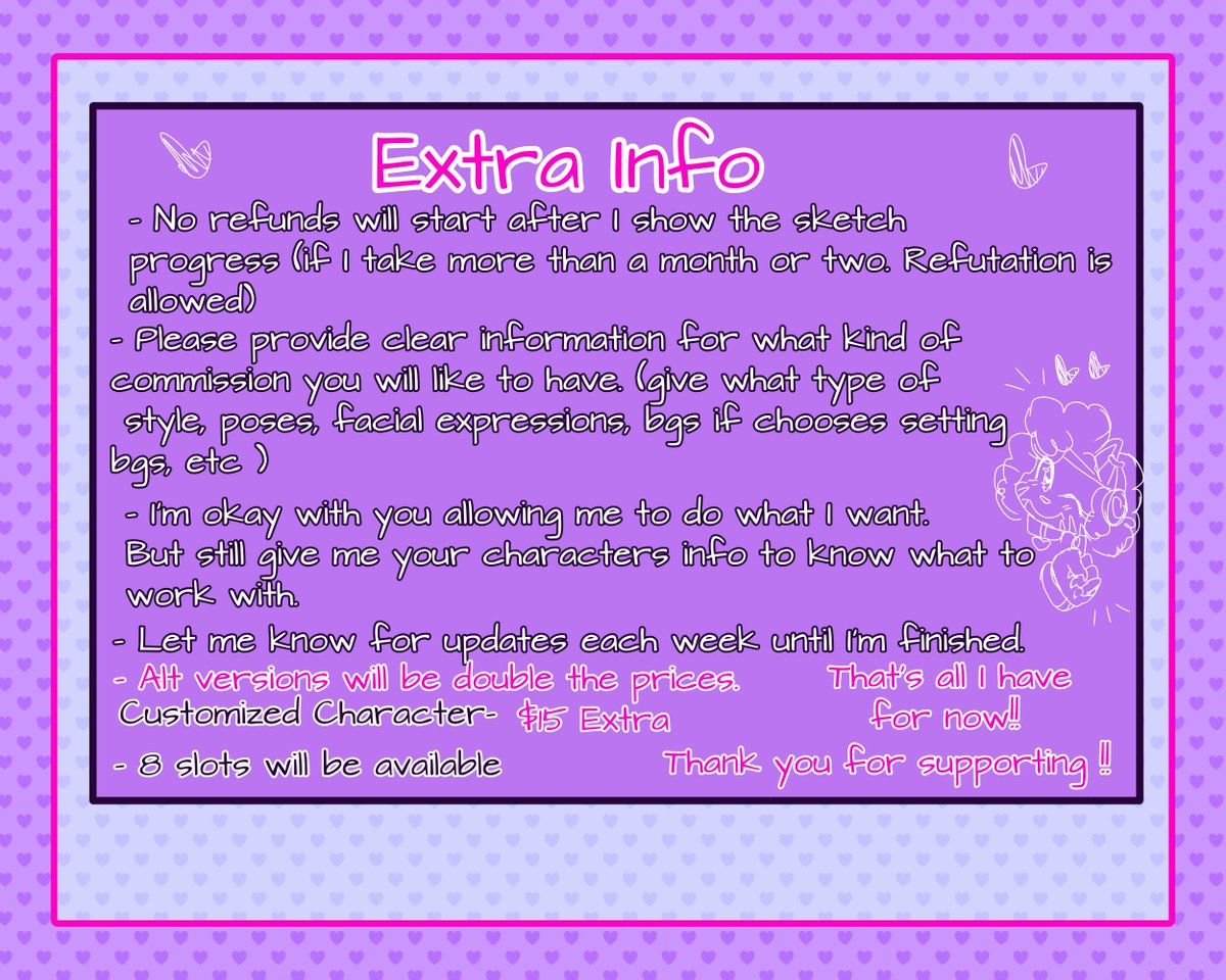 goddess22_p's tweet photo. (Commission OPEN)💕💜

-pls like&amp;share💌
8 slots are available 
Comment down below if interested!❤️

Thank you for the support!💕

#commissionsopen #occommissions https://t.co/xZnB8XLglh