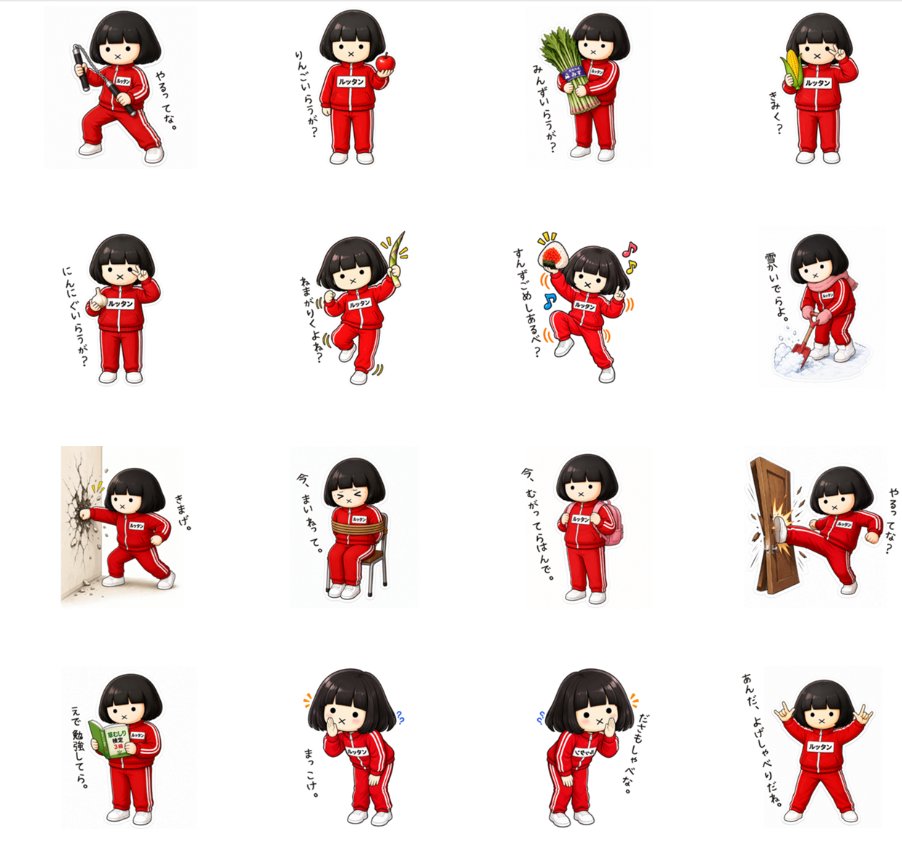 _rutan_rutan_'s tweet photo. ルッタンの新作LINEスタンプでぎだはんで💕

青森の農産物で津軽弁だはんで使ってければうれしいです💕

#津軽弁　#ルッタングッズ

ルッタンの津軽弁3 - LINE スタンプ | LINE STORE
https://t.co/wH5MiRfLnm https://t.co/8UVBTRGmsW