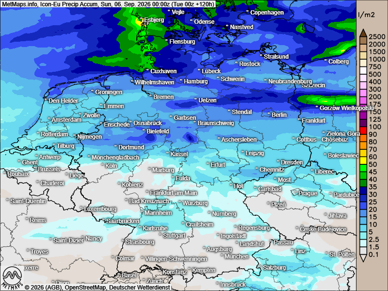 DonnerwetterDe's tweet photo. #Wetter Regenmengen Europa bis zum Wochenende

Willkommen im meteorologischen Herbst!

Bei der Darstellung der Regenmengen bis zum Wochenende ist die Westwindströmung über der Nordsee und Skandinavien gut zu sehen. Immer wieder regnet auch länger und intensiv mit bis zu 50 l/m2 in Dänemark und teilweise 100 l/m2 und mehr an den norwegischen Küstengebirgen. Südlich der Mittelgebirge und im Mittelmeerraum ist es bis zum Wochenende meist trocken.

(c) https://t.co/HbAMyyeG2N