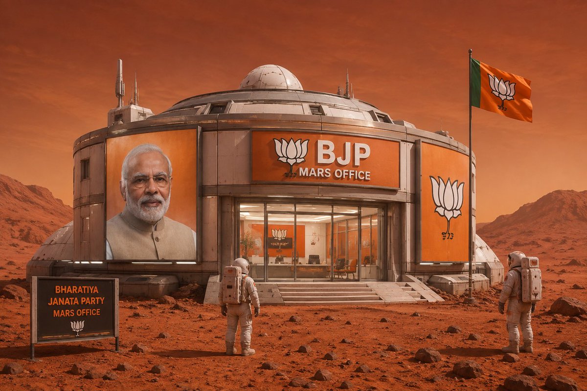 bjpmangalgrah's tweet photo. Apna office ab mangal grah par bhi ho gaya bhaiyo aur bahno https://t.co/svTFevfulH
