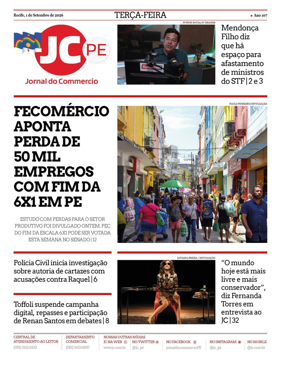jc_pe's tweet photo. #jc_pe Confira as notícias desta terça-feira (01). #Capa #JC #jornaldocommercio
https://t.co/IHUqPT3Dju
digital https://t.co/B166XzVPCL