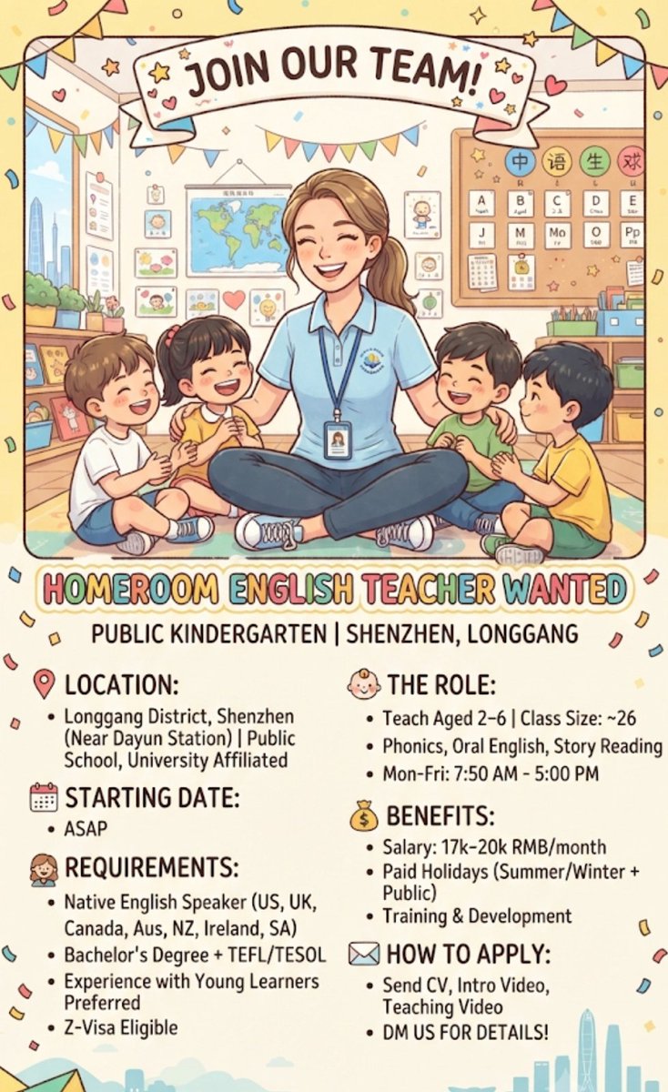 KrajcarMark's tweet photo. We are hiring for teachers If Anybody interested contact us
eslteachingjobsinasia@gmail.com
#english #esl #teachers #native #usa #uk #canada #australia #ireland #southafrica #newzealand https://t.co/uivCESUjDP