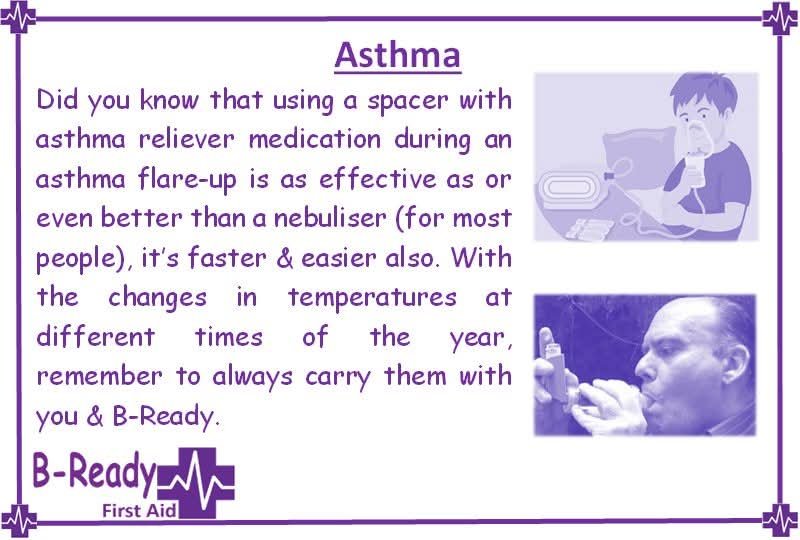 BReadyFirstAid's tweet photo. 💜💜💜 Does your first aid kit have a spacer? With the high rates of people who live with &amp; experience asthma we would love to see them automatically added to kits. As you can see from the pics the difference they make is so valuable. Check you first aid kit &amp; add one! 💜💜💜 https://t.co/myGwL8X0gg