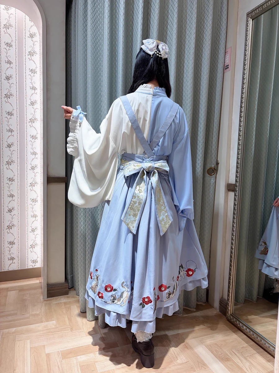 あまうずさま【新品】WANDERUNG Cotton Sleeve Stole 椿と猫の手まり唄