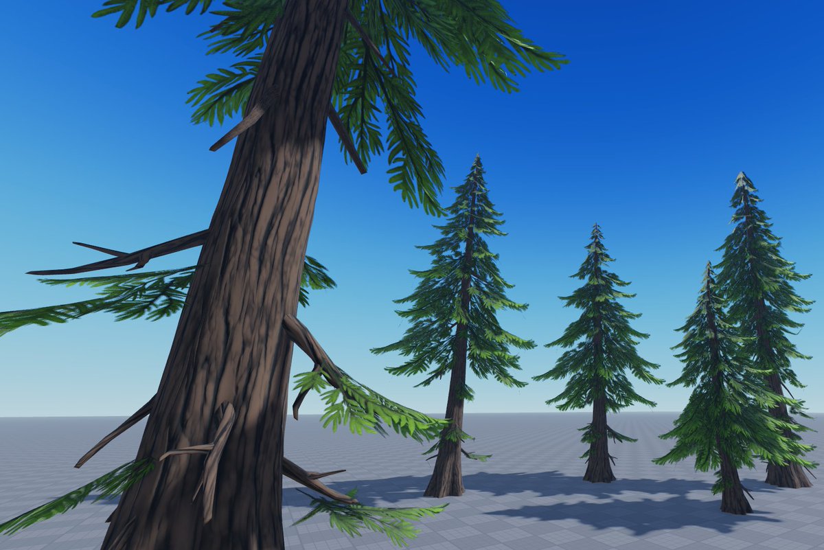 BluNomad's tweet photo. Pine trees for #NewViridia! #RobloxDev https://t.co/hJ211gpsuY