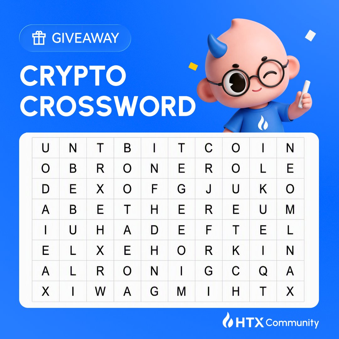 HTX_Global's tweet photo. ✏️Crypto Crossword Giveaway! 

How many words can you spot?  
🔹Follow @HTX_Global 
🔹RT this post
🔹Reply w/ at least 3 words found

10 winners • $200 shared | No cheating https://t.co/RMoFg6FgJC