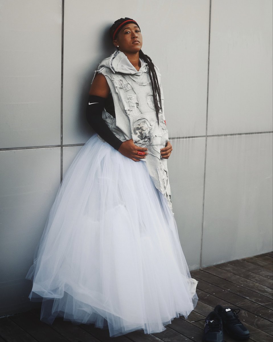 ComplexStyle's tweet photo. Naomi Osaka pulled up to the U.S. Open wearing a custom Who Decides War look, with elements inspired by Allen Iverson 

Styled by: Law Roach https://t.co/08171pKR7B