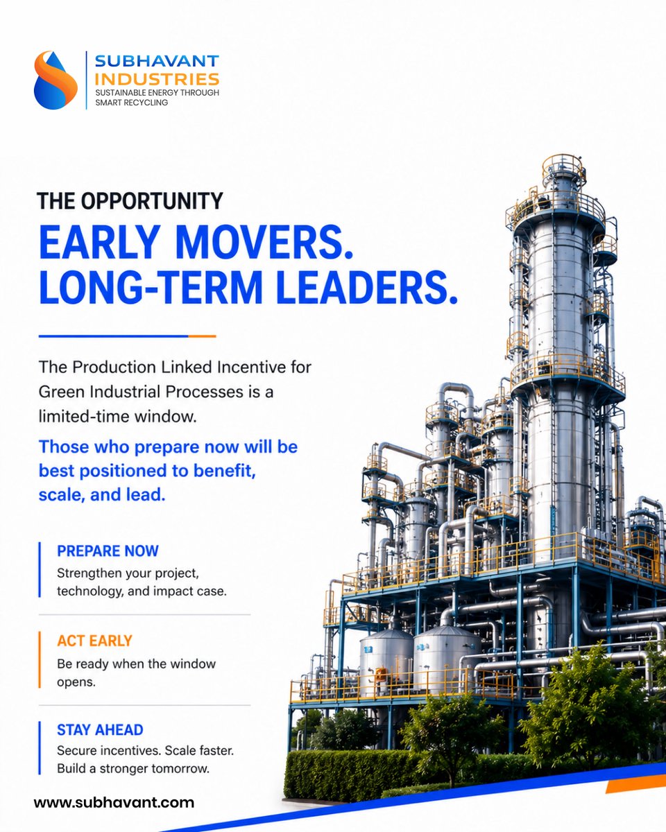 subhavant's tweet photo. Leading the Opportunity

Subhavant Industries highlights the Production Linked Incentive for Green Industrial Processes and the importance of preparing early to build, scale, and lead in a greener industrial economy.

#subhavantindustries #productionlinkedincentive https://t.co/QlcnrDTygt