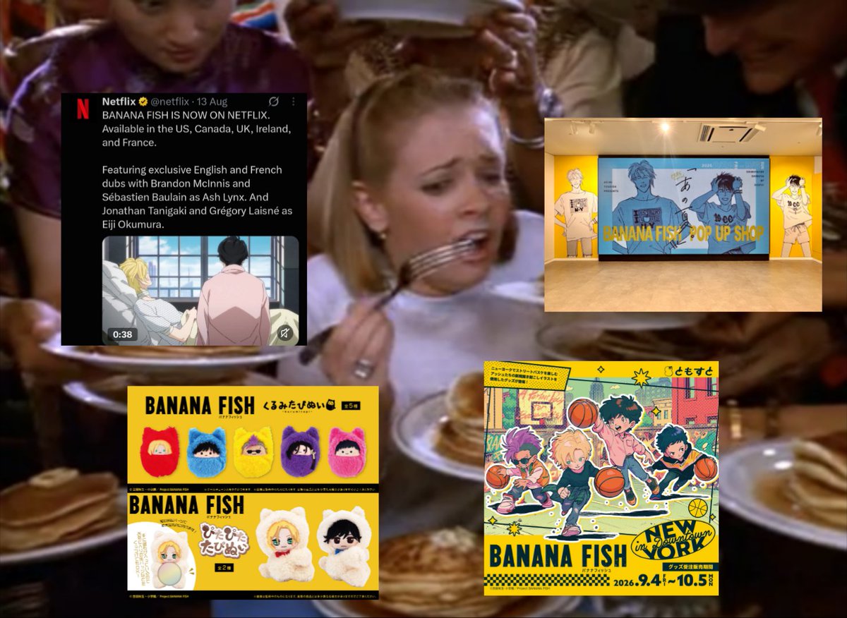 fourgivendays's tweet photo. banana fish english dub is out
banana fish pop up shop exists 
NEW!!!! bfish official art released
more banana fish merch on its way!!!!!! https://t.co/NDpJCkxUBd
